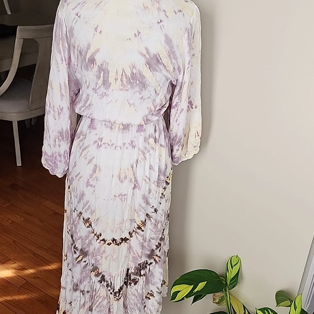 Young Fabulous &Broke Asymeteic Faux Wrap Tie Dye Dress Size Medium EUC - Picture 7 of 11